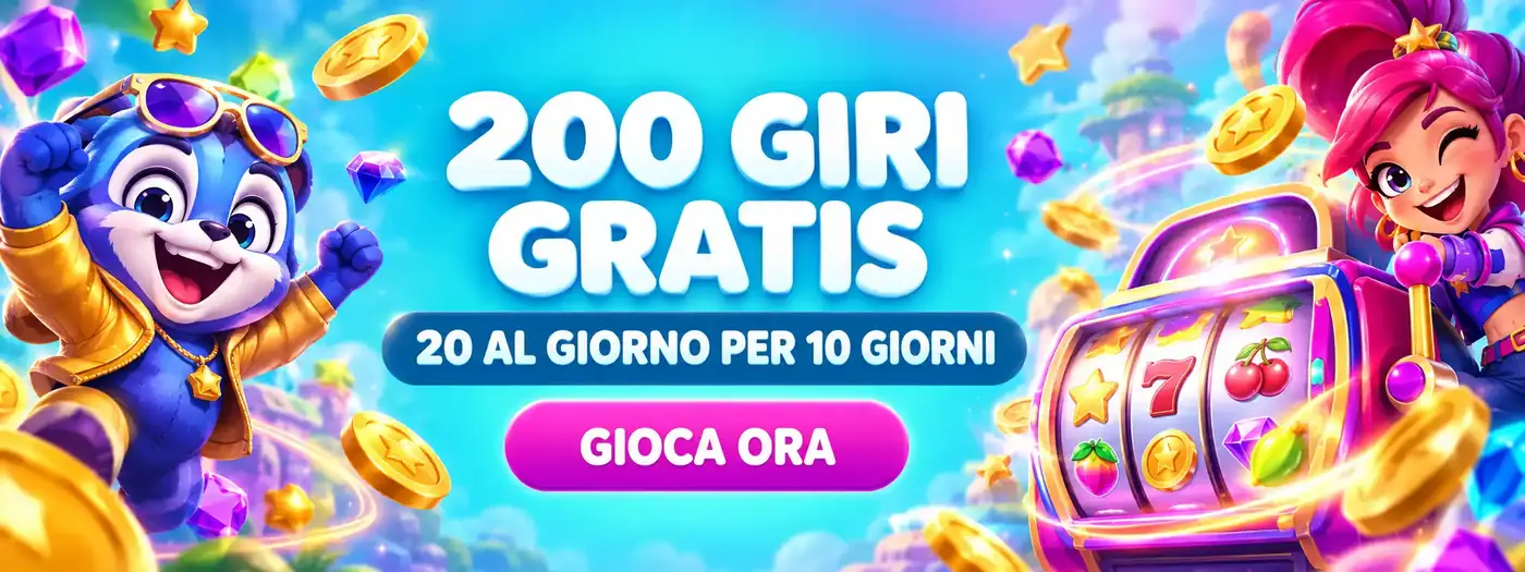 200 giri gratuiti su Nomini Casino: 20 al giorno per 10 giorni, con slot machine e mascotte